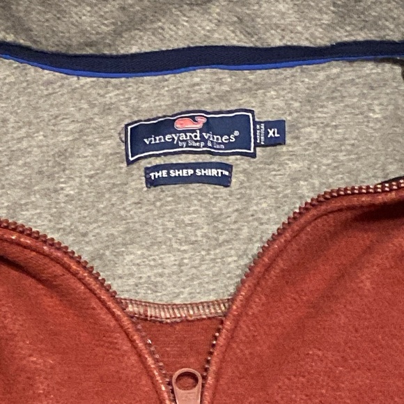 Vineyard Vines Burgundy and Blue quarter Zip Up Jacket - Picture 2 of 7